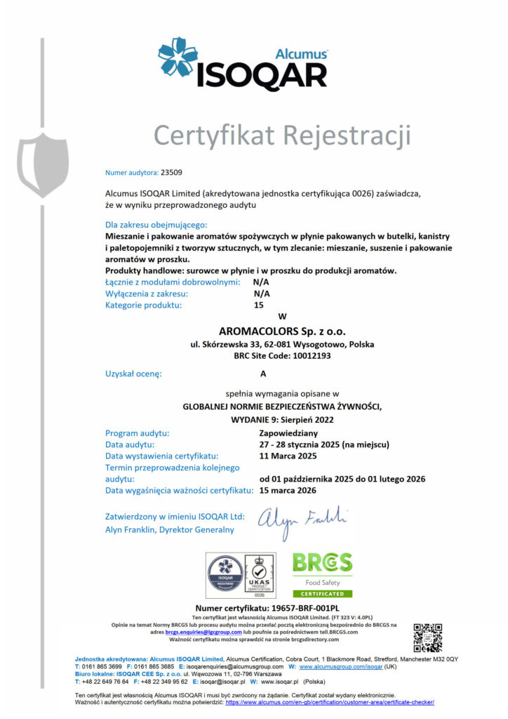 IFS_Aromacolors_certyfikat_2025_PL